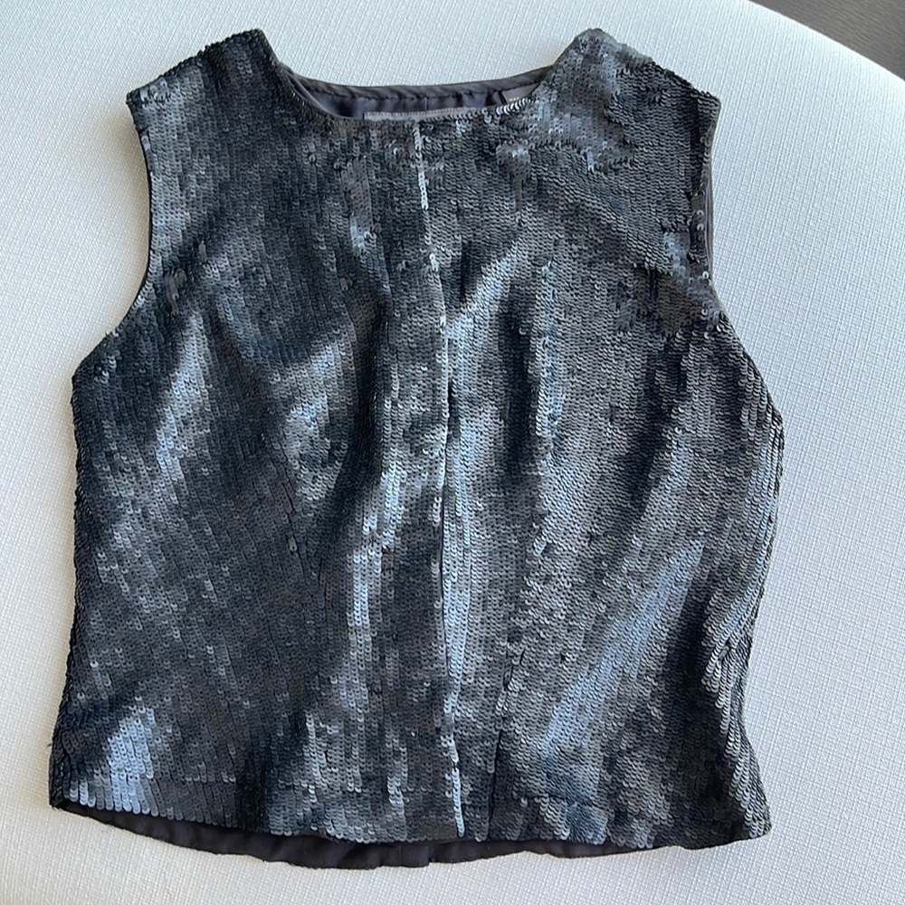 Vintage Grey Sequin Vest